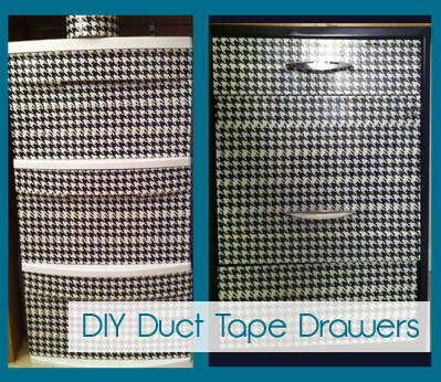 DIY duct tape drawers