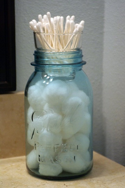 Mason Jar Cottonball And Q Tip Holder Organized Chaos Online