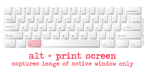 keyboard shortcuts | Print Screen | Print active screen