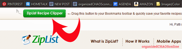 ZipList Recipe Clipper | Save Recipes. Create a Grocery List. Get Store Specials...ZipList! | organizedCHAOSonline
