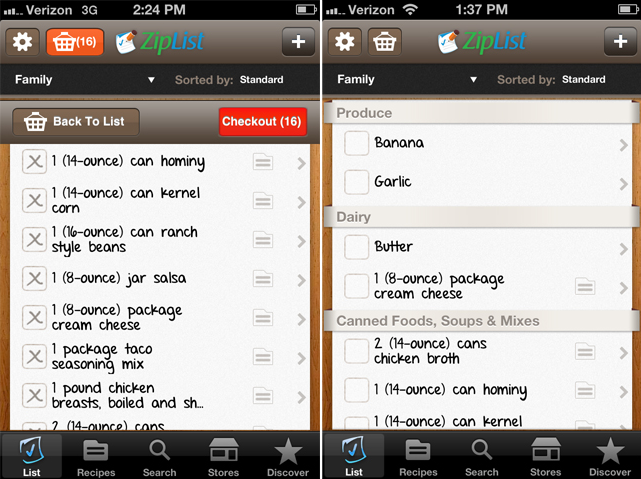 Mobile App for Ziplist | Save Recipes. Create a Grocery List. Get Store Specials...ZipList! | organizedCHAOSonline