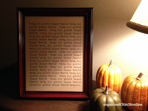 Thankful, Blessed, Family Framed Sign | Easy Last-Minute Thanksgiving Decor | organizedCHAOSonline